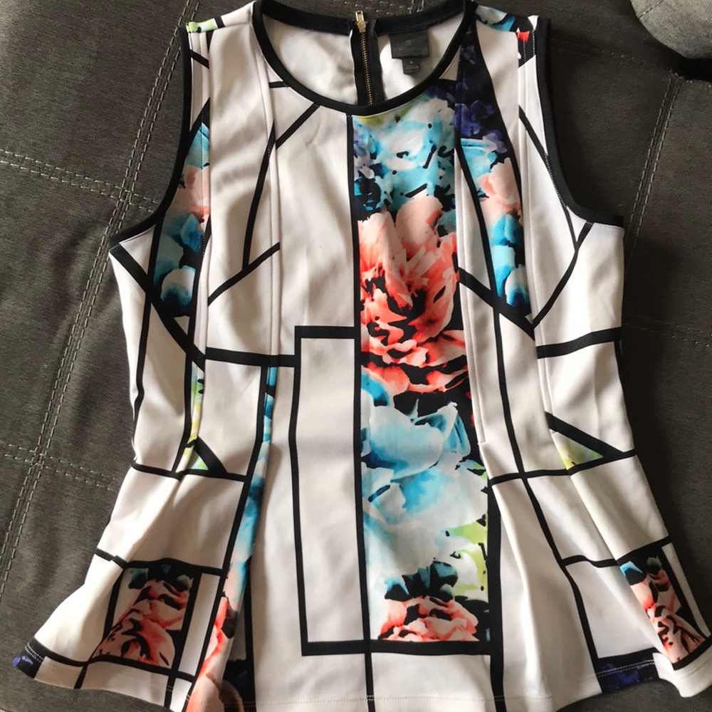 Peplum Top with Floral Print